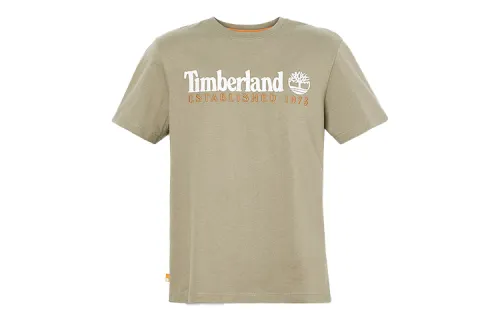 Timberland T Shirts Men's Green Crew Neck Moderate Straight Fit