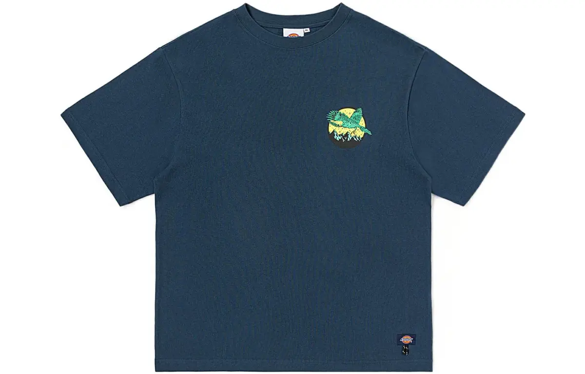 Dickies T Shirts Men's Dark Marine Blue Crew Neck Moderate Straight Fit