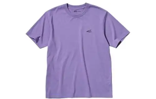 UNIQLO T Shirts Unisex Purple Crew Neck Moderate Straight Fit