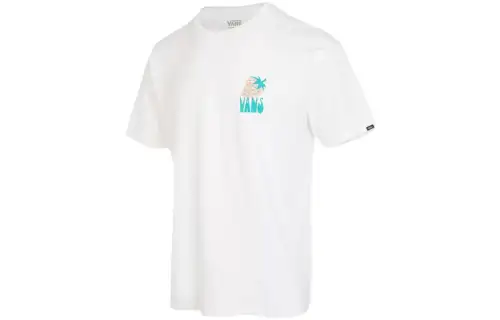 Vans T Shirts Men's White Crew Neck Moderate Straight Fit