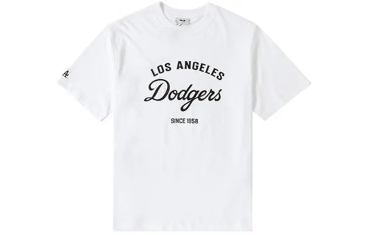 MLB Los Angeles Dodgers T-Shirts Men's White Crew Neck Moderate