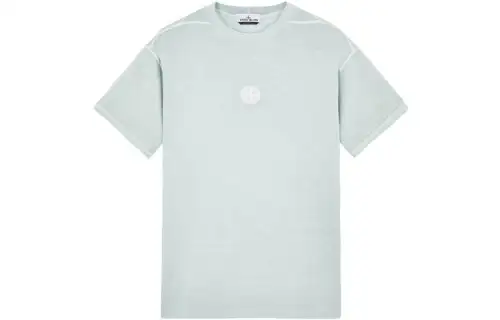 STONE ISLAND T Shirts Men's Sky Blue Crew Neck Moderate