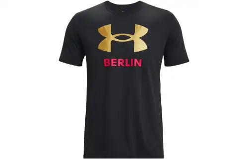 Under Armour T Shirts Men's Black Crew Neck Moderate Straight Fit
