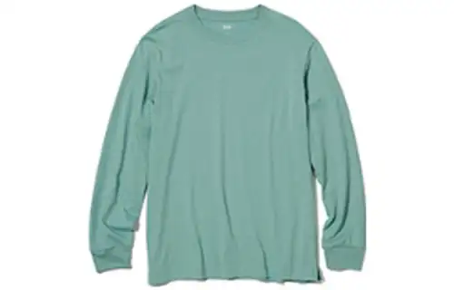 UNIQLO T Shirts Unisex Emerald Green Crew Neck Moderate Straight Fit