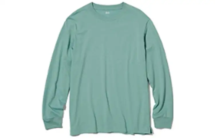 UNIQLO T Shirts Unisex Emerald Green Crew Neck Moderate Straight Fit