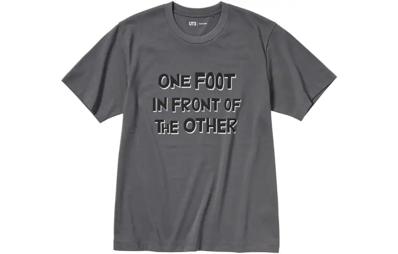 UNIQLO Drop Shoulder Sleeve T Shirt Unisex Asphalt Gray