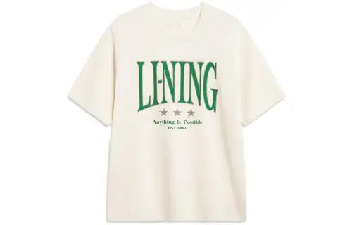 Li Ning Sports Life Collection T Shirt Unisex Ecru