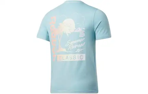 Reebok Cl Sr Backgraphic Tee T Shirt Unisex Light Blue