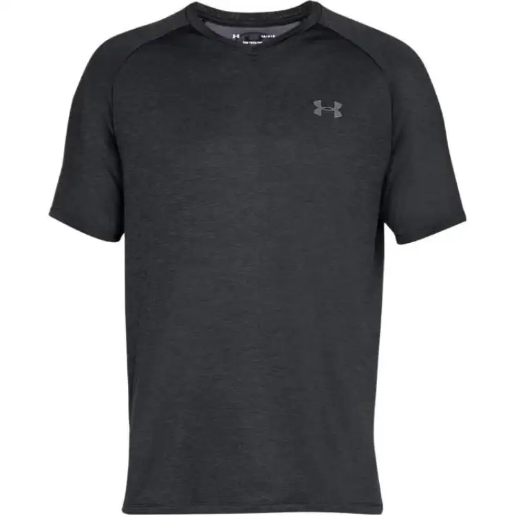 Under Armour T Shirts Men's Black V Neck Moderate Straight Fit