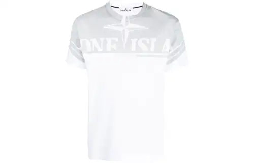 STONE ISLAND Logo Printed Crewneck T Shirt
