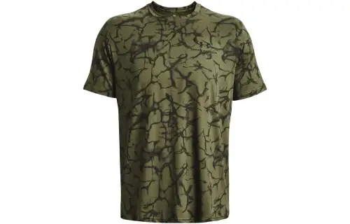 Under Armour RUSH T Shirts Men's Green Crew Neck Moderate Straight Fit