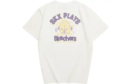 Skechers Paper Toys Joint Series T Shirts Unisex Crew Neck Moderate Straight Fit
