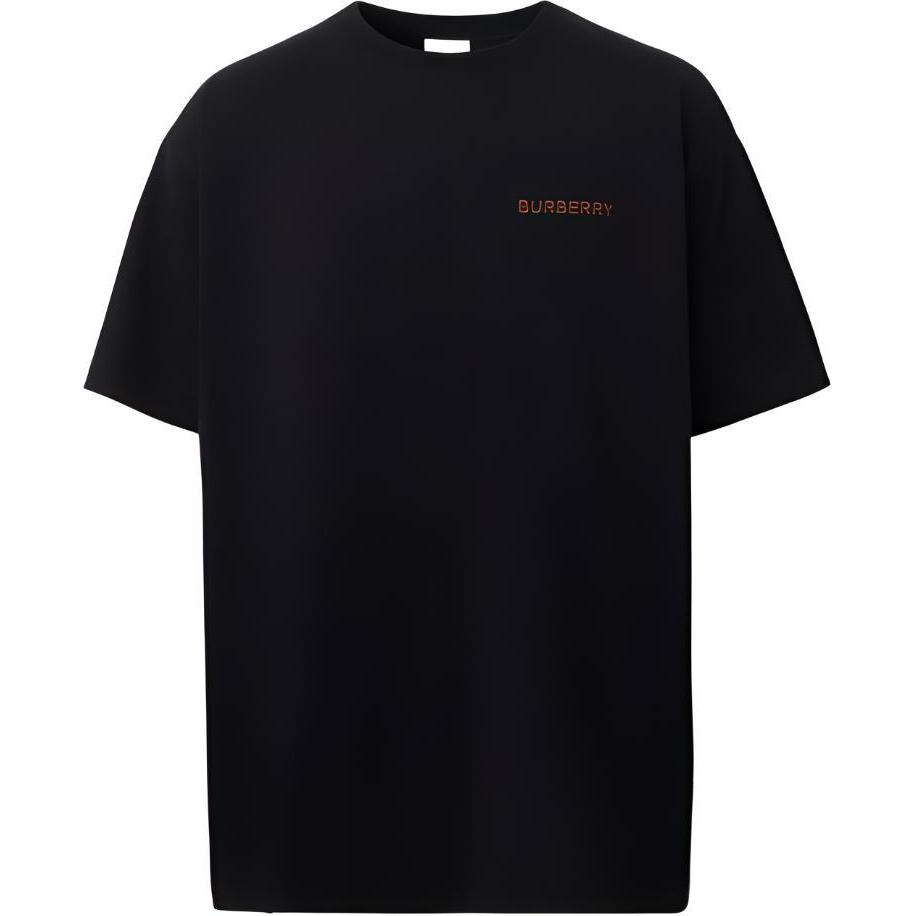 Burberry Topstitched Monogram Motif Cotton Oversized T Shirt