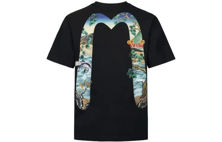 EVISU T Shirts Men's Crew Neck Moderate Straight Fit