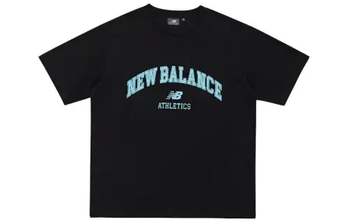 New Balance T Shirts Unisex Black Crew Neck Moderate Straight Fit