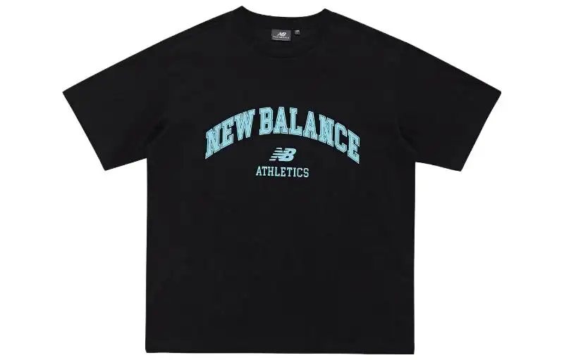 New Balance T Shirts Unisex Black Crew Neck Moderate Straight Fit
