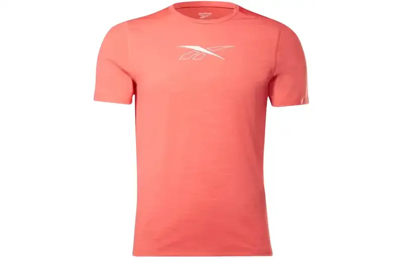 Reebok T Shirts Men's Red Crew Neck Moderate Straight Fit