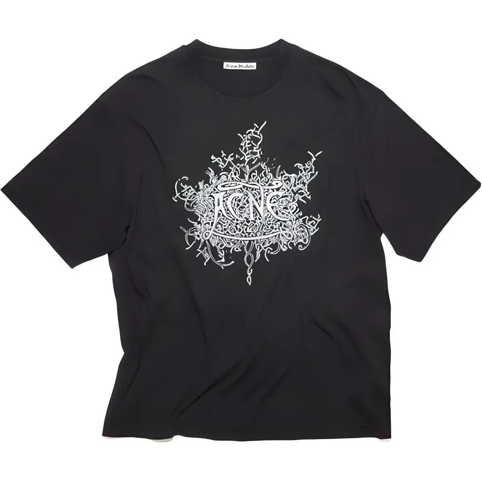 Acne Studios T Shirts Unisex Black Crew Neck Moderate Straight Fit