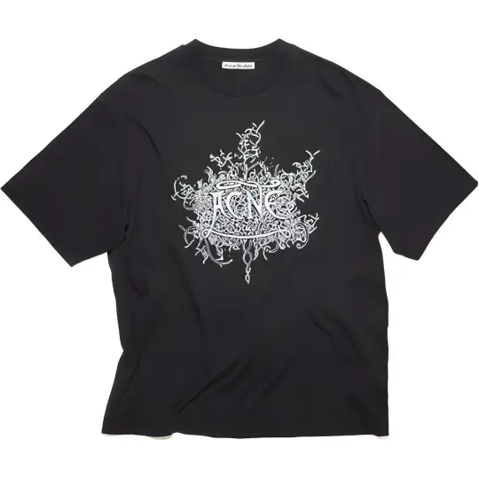 Acne Studios T Shirts Unisex Black Crew Neck Moderate Straight Fit