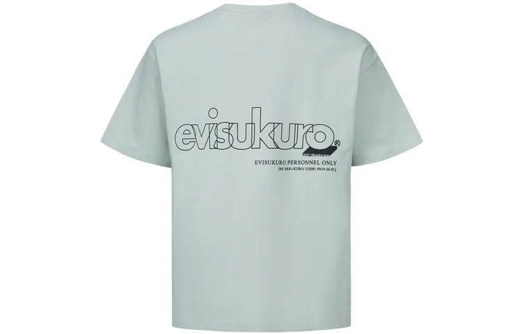 EVISU T Shirts Men's Light Gray Crew Neck Moderate Straight Fit
