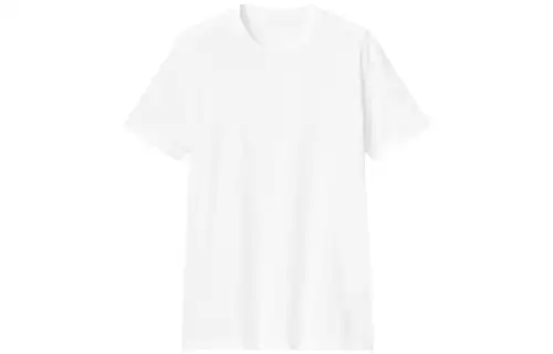 UNIQLO T Shirts Men's White Crew Neck Moderate Straight Fit