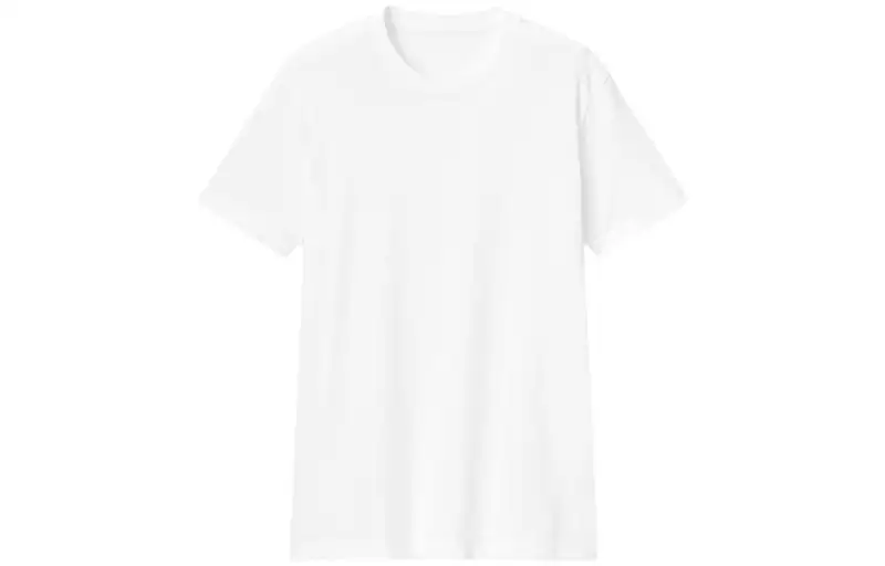 UNIQLO T Shirts Men's White Crew Neck Moderate Straight Fit