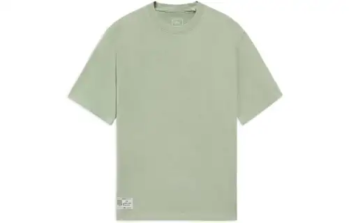 Li Ning T Shirts Men's Desert Green Crew Neck Moderate Straight Fit