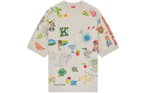 KENZO Allover Graphic Printed Crewneck T-Shirt