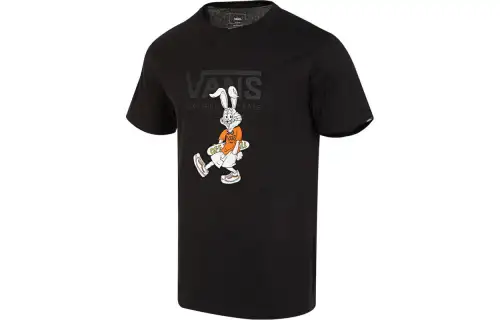 Vans T Shirts Men's Black Crew Neck Moderate Straight Fit