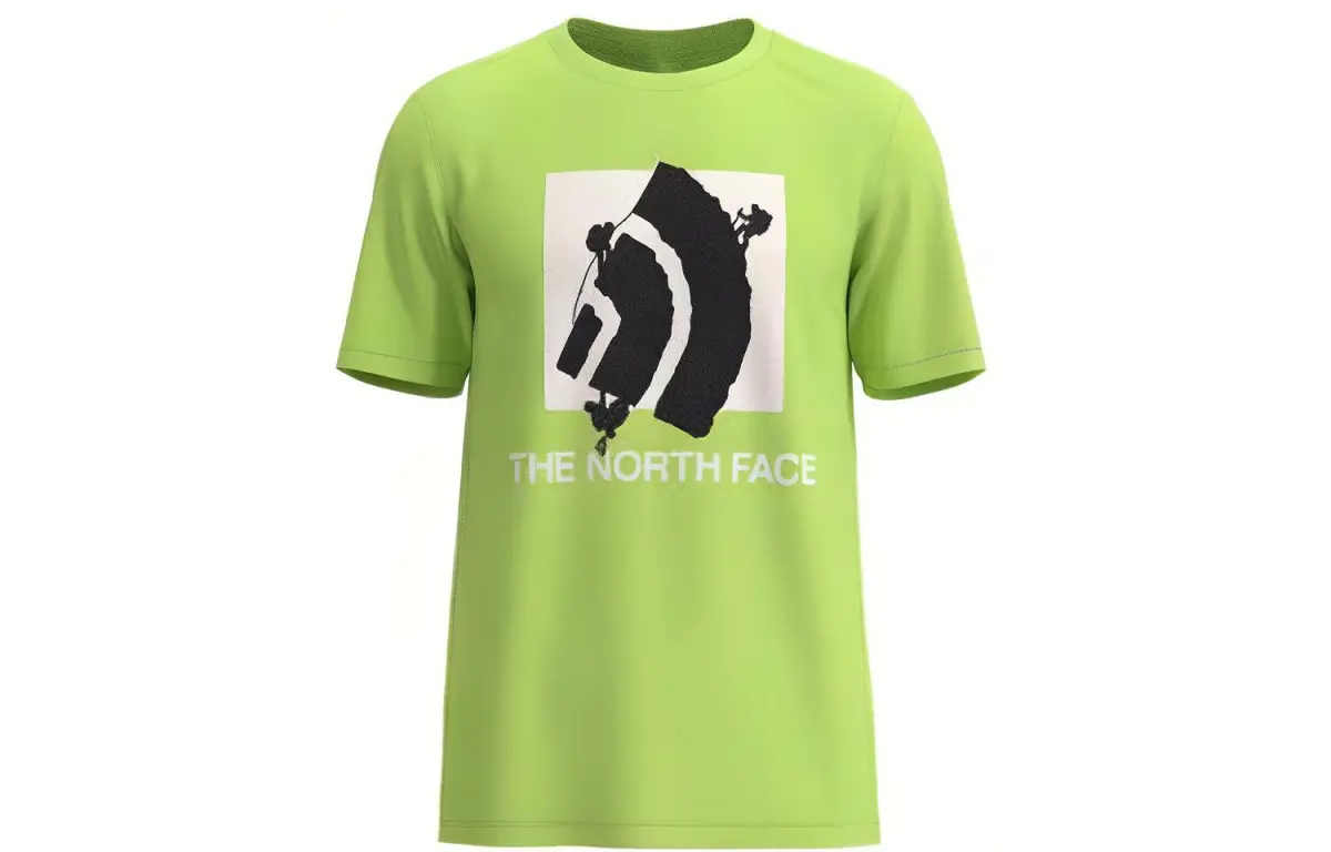 THE NORTH FACE T-Shirts Men's Green Crew Neck Moderate Straight Fit