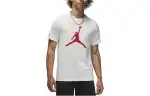 Jordan T Shirts Men's White Crew Neck Moderate Straight Fit