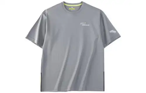 ANTA Variety Training Collection T Shirts Men's Gray Khaki Crew Neck Moderate Straight Fit