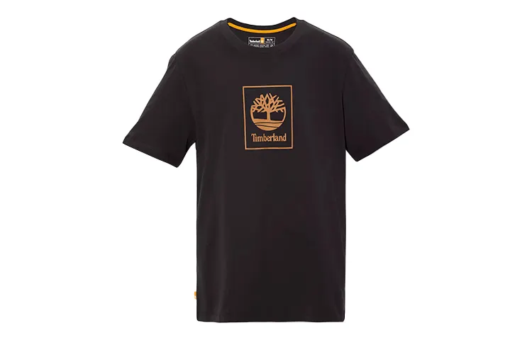 Timberland T Shirts Men's Black Crew Neck Moderate Straight Fit