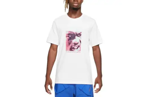 Jordan T Shirts Men's White Crew Neck Moderate Straight Fit