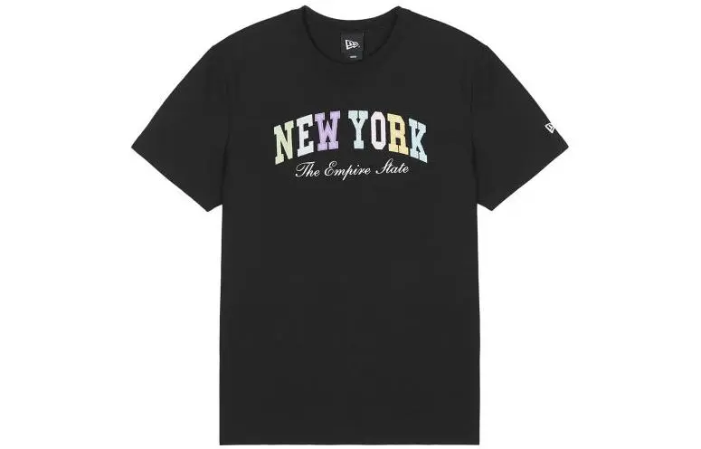 New Era T-Shirts Men's Black Crew Neck Moderate