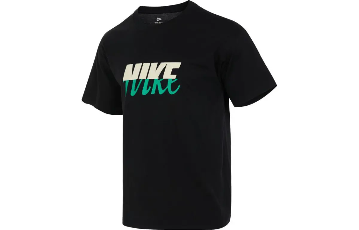 Nike T-Shirts Men's Black Crew Neck Moderate Straight Fit