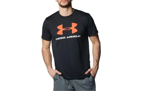 Under Armour T Shirts Men's Black Crew Neck Moderate Straight Fit