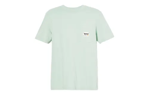 Timberland T Shirts Men's Light Green Crew Neck Moderate Straight Fit