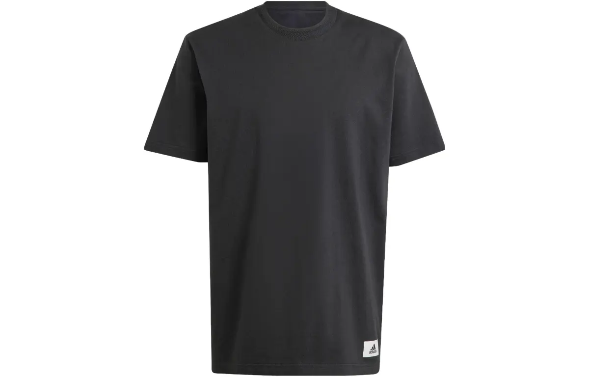 Adidas Lounge T-Shirts Men's Black Crew Neck Moderate Straight Fit