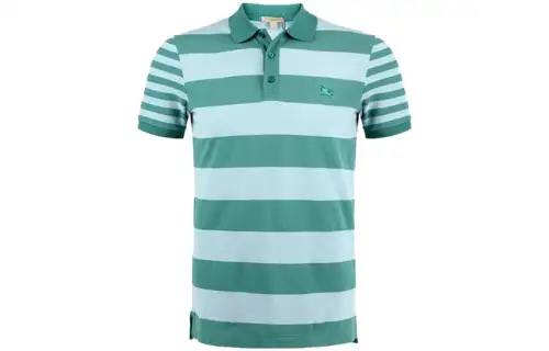 Burberry Polo Shirts Men's Green Polo Collar Moderate Straight Fit