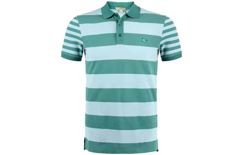 Burberry Polo Shirts Men's Green Polo Collar Moderate Straight Fit