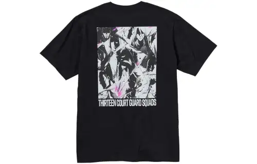 UNIQLO T Shirts Unisex Black Crew Neck Moderate Straight Fit