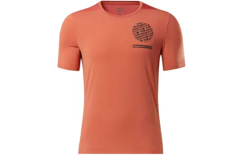 Reebok T Shirts Men's Rose Pink Crew Neck Moderate Straight Fit