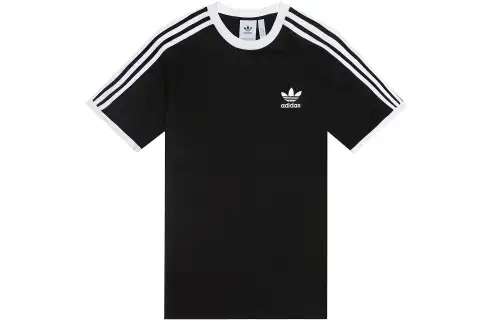Adidas, retro sports black short sleeve T-shirt for leisure with a round collar, with your logo imprint, oversize, Japanese version