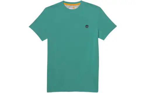 Timberland T Shirts Men's Cyan Crew Neck Moderate Straight Fit