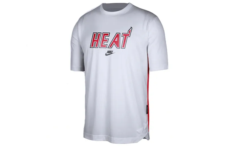Nike T-Shirts Men's White Crew Neck Moderate Straight Fit