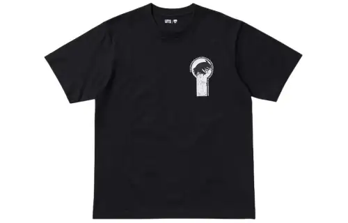 UNIQLO Detective Conan Co Branded T Shirts Unisex Black Crew Neck Moderate Straight Fit