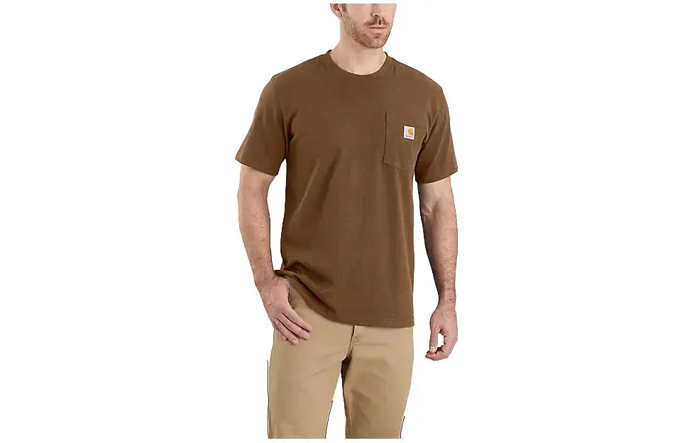 Carhartt 103296 HEAVYWEIGHT SHORT SLEEVE POCKET T SHIRT T Shirt Relaxed Fit Men's