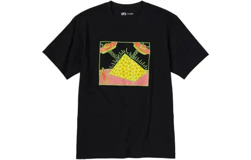 UNIQLO T Shirts Unisex Black Crew Neck Moderate