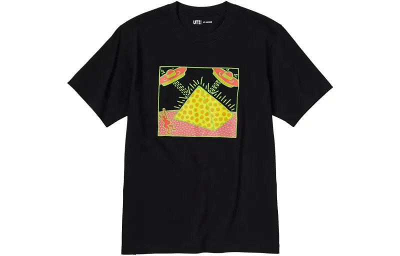 UNIQLO T Shirts Unisex Black Crew Neck Moderate